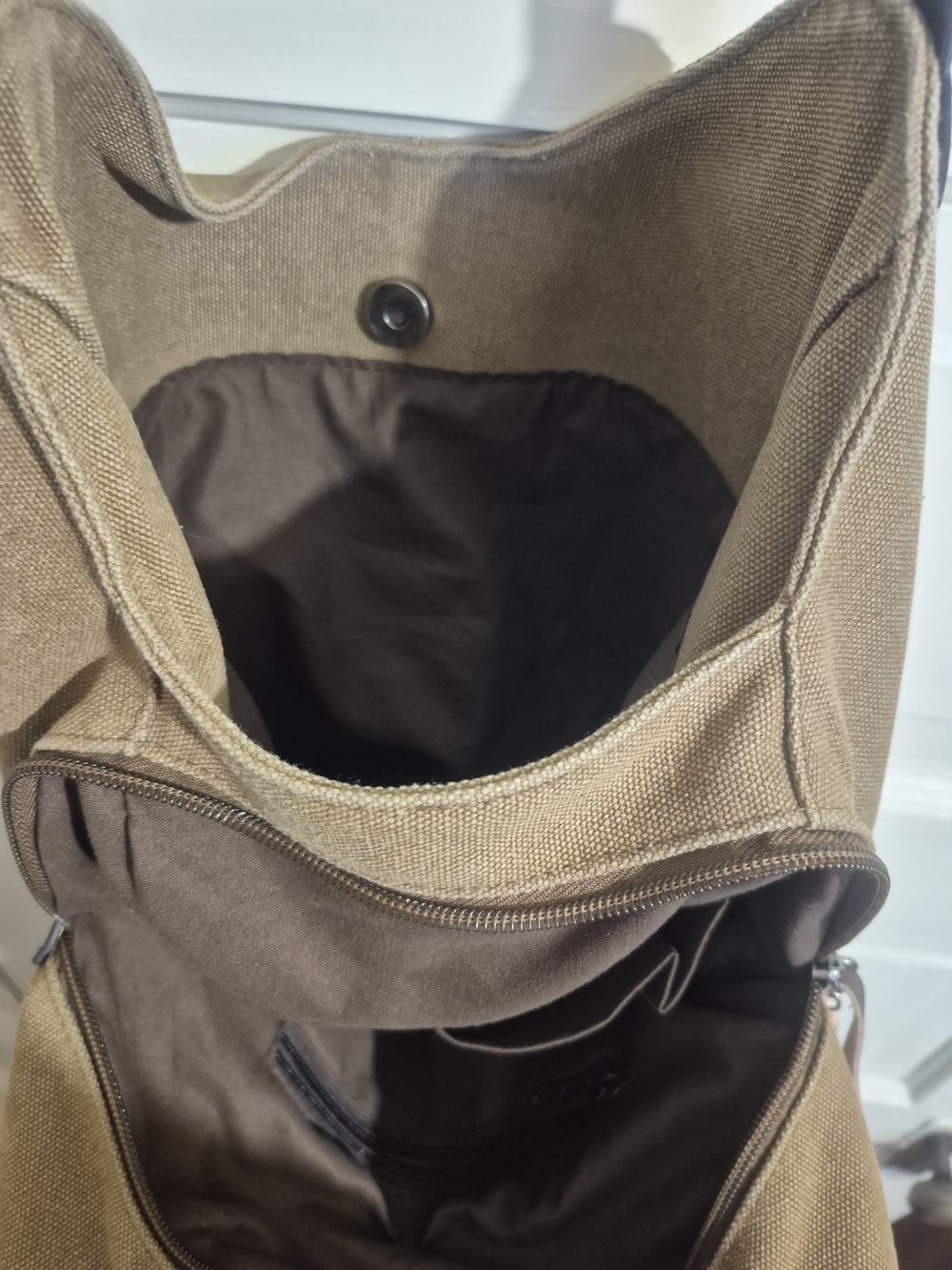 High Ground HG Canvas Hobo Shoulder Bag Khaki Brown Large Everyday Tote Tassel - Picture 9 of 11